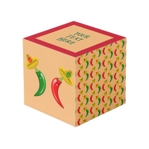 Day of the Dead Mexican Chilis Custom Photo Upload Cube