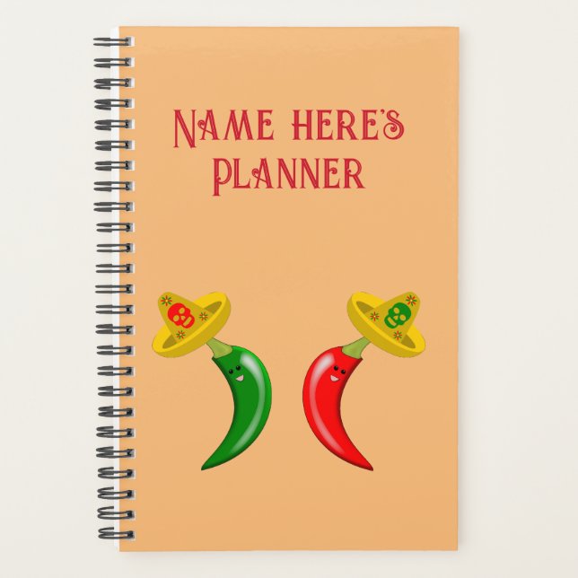 Day of the Dead Mexican Chilis Custom Planner (Front)