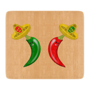 Day of the Dead Mexican Chilis Cutting Board