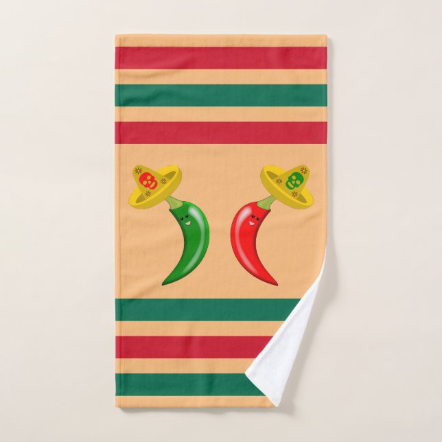 Day of the Dead Mexican Chilis Hand Towel (Hand Towel)