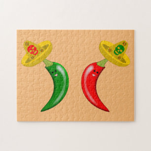 Day of the Dead Mexican Chilis Jigsaw Puzzle