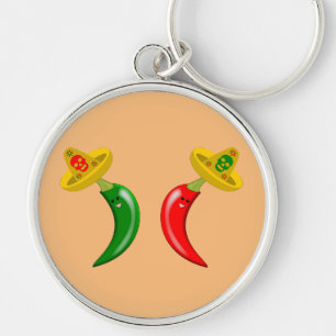 Day of the Dead Mexican Chilis Key Ring