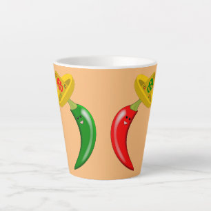 Day of the Dead Mexican Chilis Latte Mug