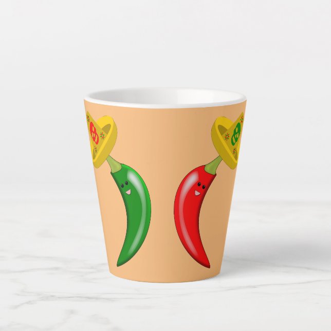 Day of the Dead Mexican Chilis Latte Mug (Front)