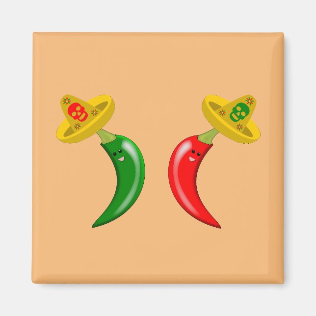 Day of the Dead Mexican Chilis Magnet (Front)