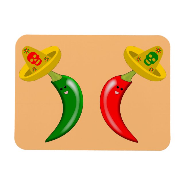 Day of the Dead Mexican Chilis Magnet (Horizontal)