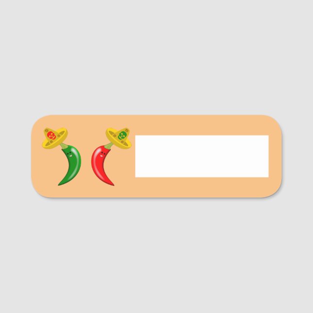 Day of the Dead Mexican Chilis Name Tag (Front)