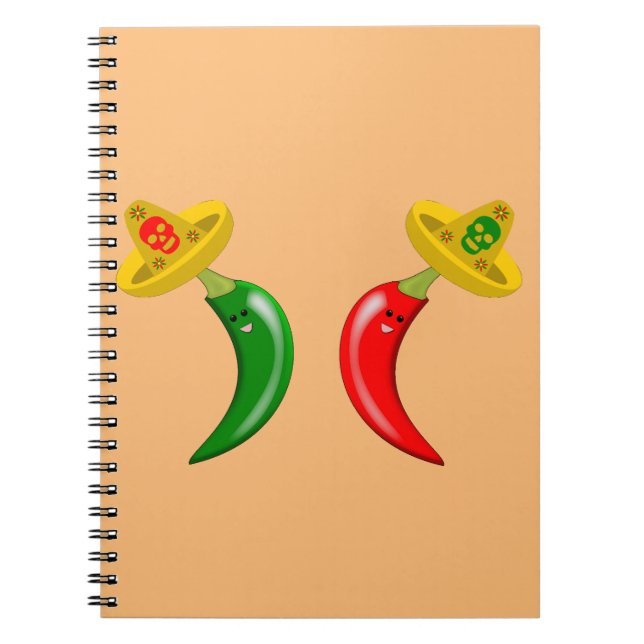 Day of the Dead Mexican Chilis Notebook (Front)
