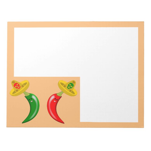 Day of the Dead Mexican Chilis Notepad (Front)