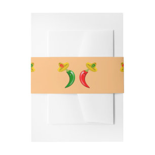 Day of the Dead Mexican Chilis Patterned Invitation Belly Band