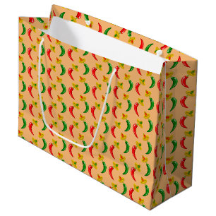 Day of the Dead Mexican Chilis Patterned Large Gift Bag
