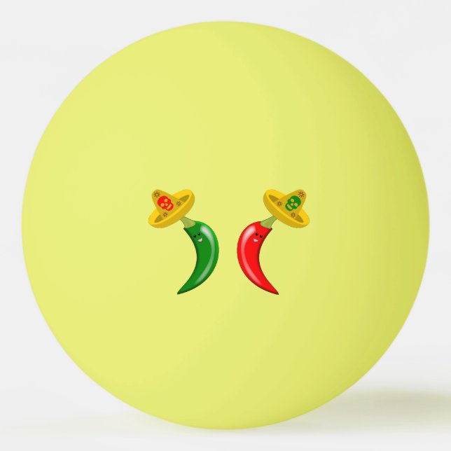 Day of the Dead Mexican Chilis Ping Pong Ball (Front)