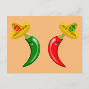 Day of the Dead Mexican Chilis Postcard