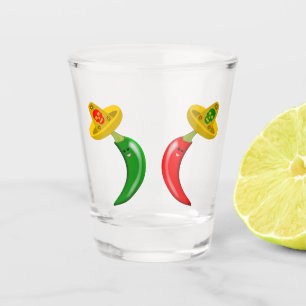 Day of the Dead Mexican Chilis Shot Glass