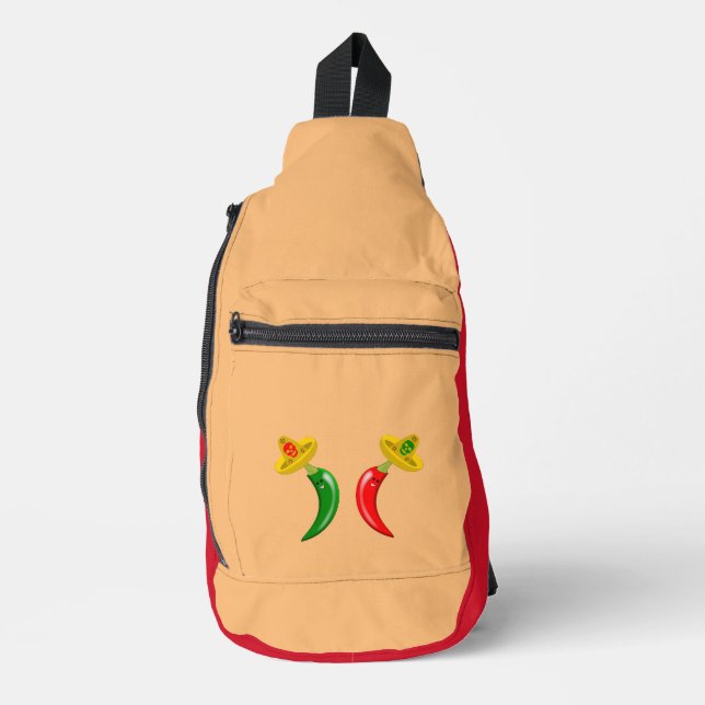 Day of the Dead Mexican Chilis Sling Bag (Front)