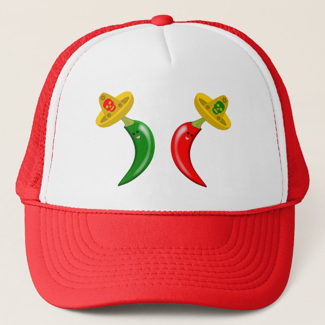 Day of the Dead Mexican Chilis Trucker Hat (Front)