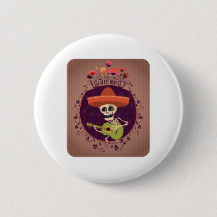 Day Of The Dead Mexican Skeleton Sugar Skull Lover 6 Cm Round Badge