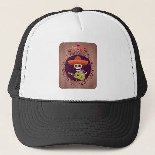 Day Of The Dead Mexican Skeleton Sugar Skull Lover Trucker Hat