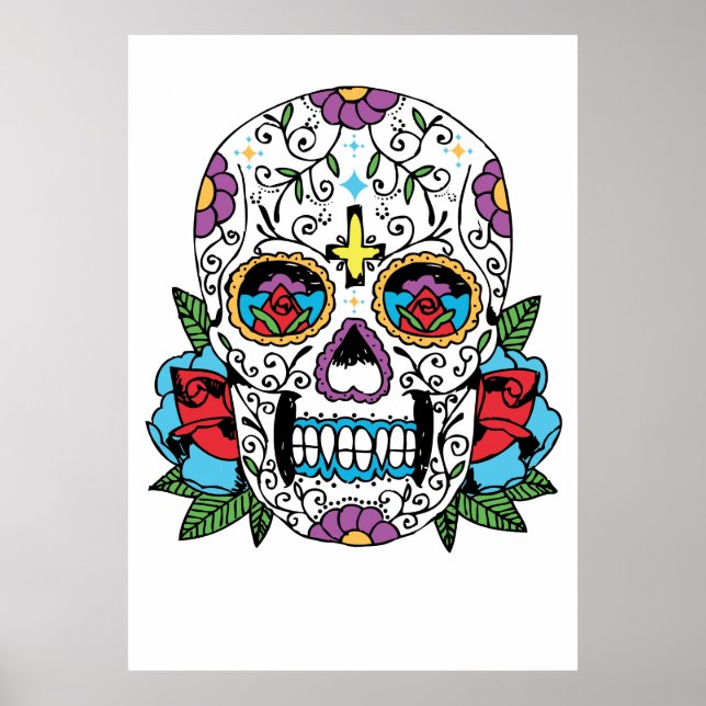 Day of the Dead Mexican Skull Art Print (Front)