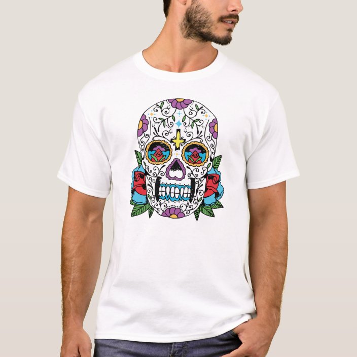 Day of the Dead Mexican Skull T-Shirt | Zazzle.com.au