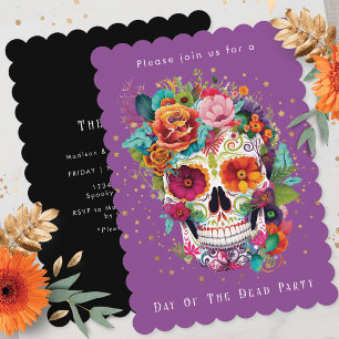 Day Of The Dead Mexican Sugar Skull All Souls Invitation