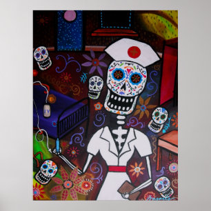 DAY OF THE DEAD NURSE POSTER
