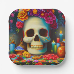 Day of the Dead Ofendra 4 Paper Plate
