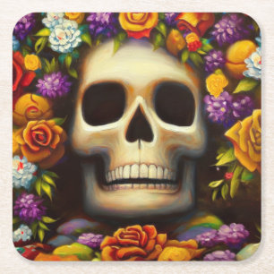 Day of the Dead Ofendra 5 Square Paper Coaster