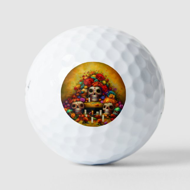 Day of the Dead Offrendas (1) Golf Balls (Front)