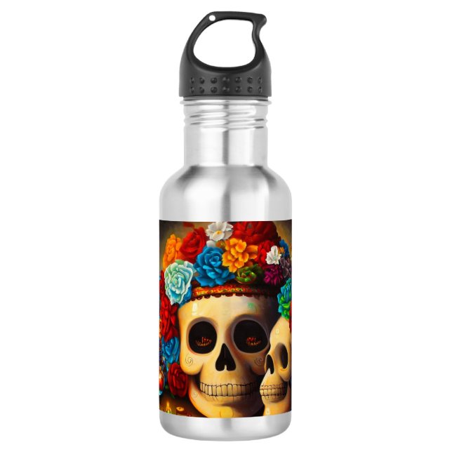 Day of the Dead Offrendas 2 710 Ml Water Bottle (Front)