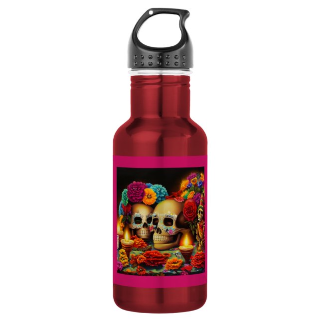 Day of the Dead Offrendas 3 532 Ml Water Bottle (Front)