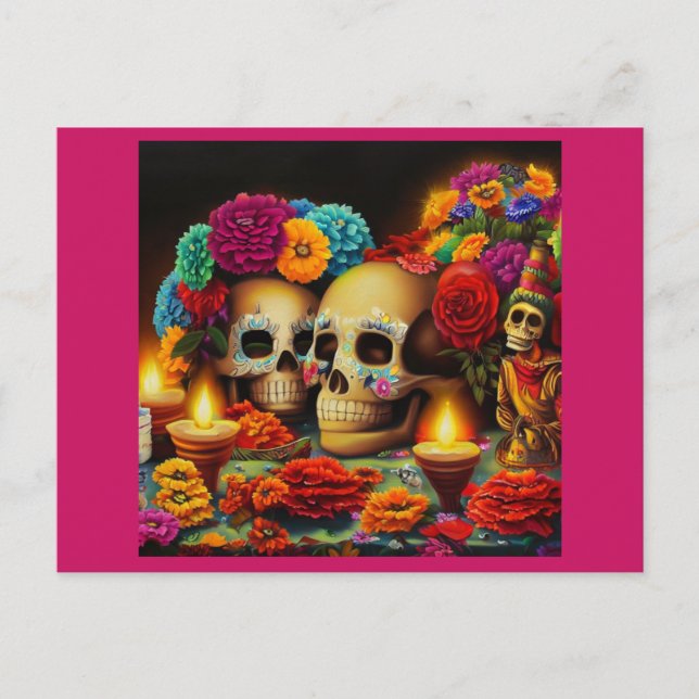Day of the Dead Offrendas 3 Holiday Postcard (Front)