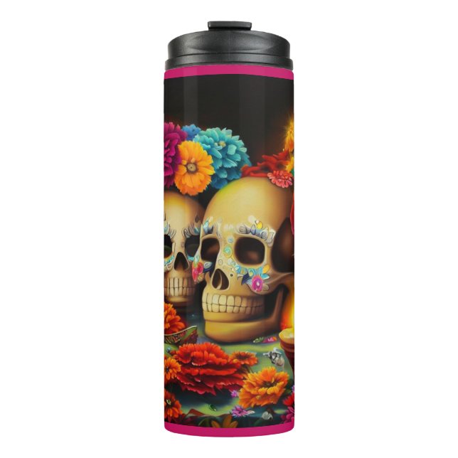 Day of the Dead Offrendas 3 Thermal Tumbler (Front)
