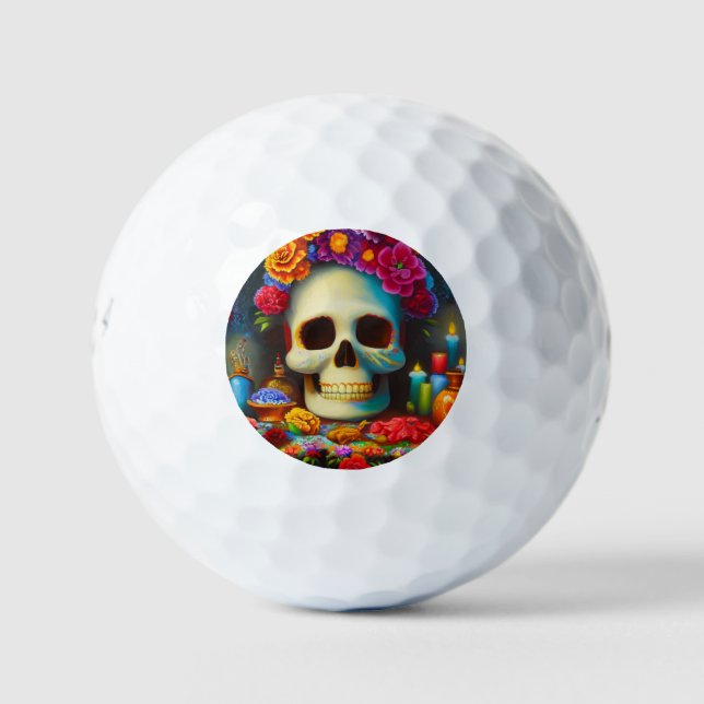 Day of the Dead Offrendas (4) Golf Balls (Front)