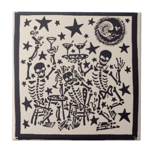 Day of the Dead Party/ Dia Muertos Fiesta Ceramic Tile