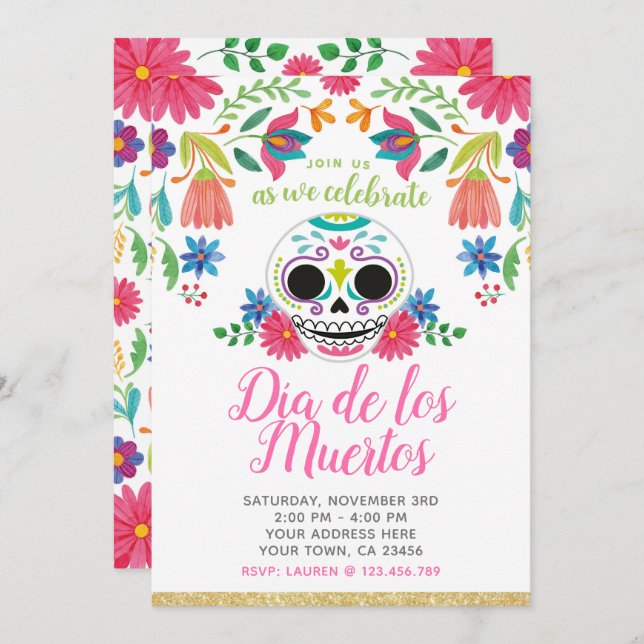 Day of the Dead Party Invitation (Front/Back)