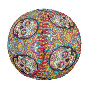 Day of the Dead Pattern Baseball