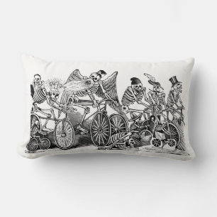 Day of the Dead Pillow - Calavera las Biciletas