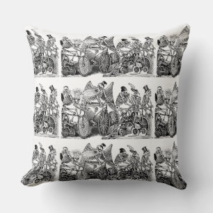 Day of the Dead Pillow - Calavera las biciletas