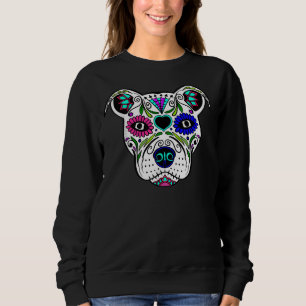 Day Of The Dead Pit Bull Mum Dog Rescue Sugar Skul Sweatshirt