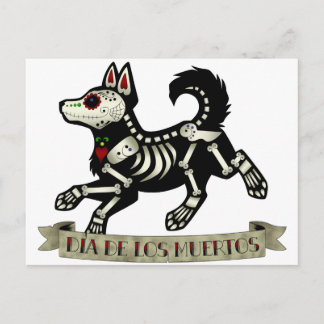 Day of the Dead Puppy Postcard