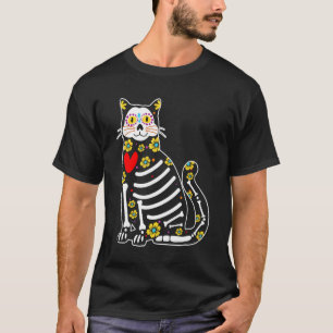 Day Of The Dead Shirt Cat Sugar Skull Dia De Los M