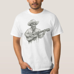 Day of the Dead Skeleton Playing Guitar T-Shirt