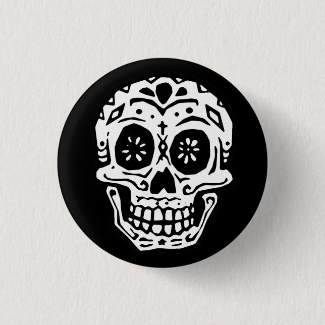 Day Of The Dead Skull 2 3 Cm Round Badge (Front)