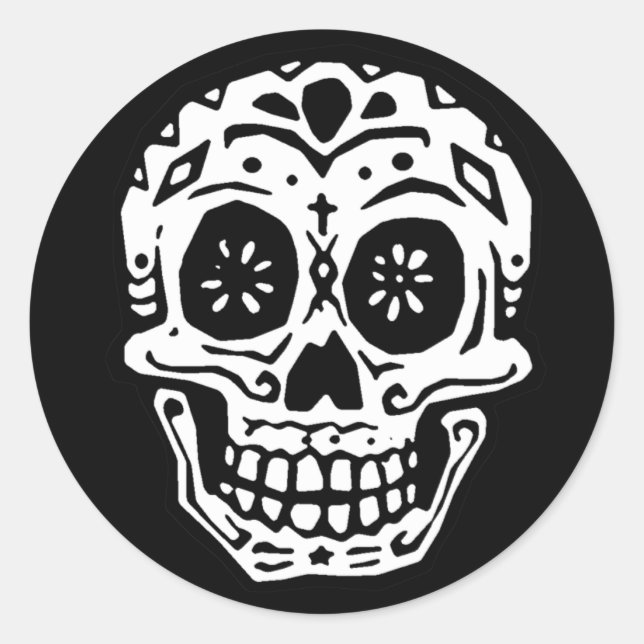 Day Of The Dead Skull 2 Classic Round Sticker (Front)