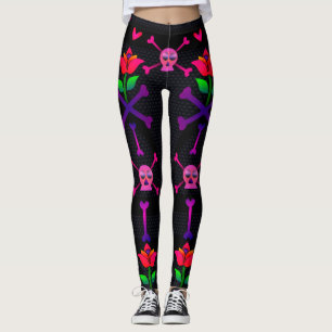 Day of the Dead Skull and Bones Leggings
