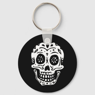 Day Of The Dead Skull-Black Key Ring