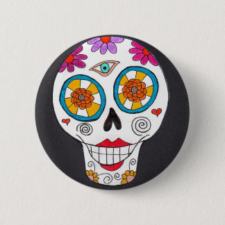 Day of the Dead Skull Button
