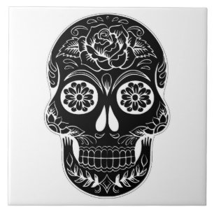 Day of the Dead Skull Ceramic Tile
