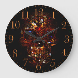 Day of the Dead Skull Death Mask Design Large Clock
